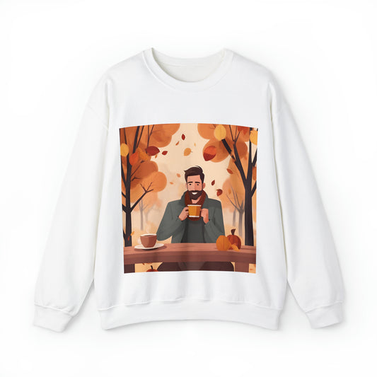 Autumn Coffee Man Unisex Heavy Blend™ Crewneck Sweatshirt