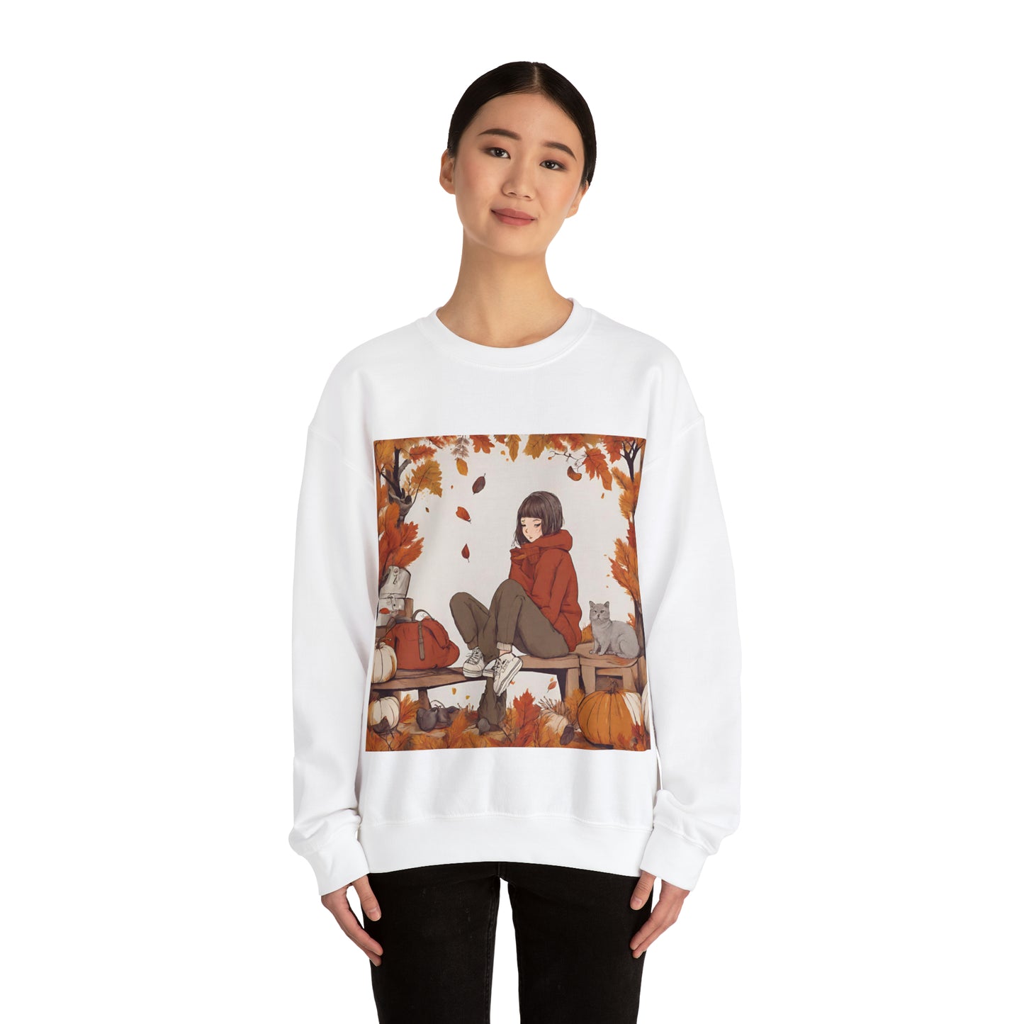 Autumn Bench Girl Unisex Heavy Blend™ Crewneck Sweatshirt