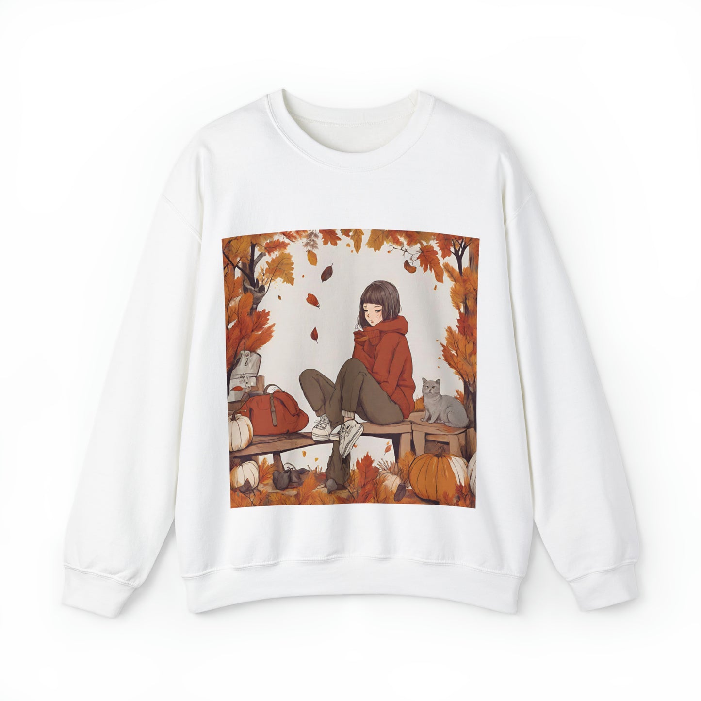 Autumn Bench Girl Unisex Heavy Blend™ Crewneck Sweatshirt