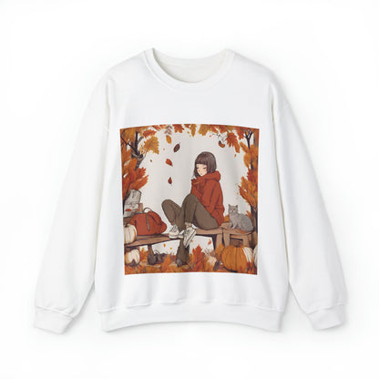 Autumn Bench Girl Unisex Heavy Blend™ Crewneck Sweatshirt