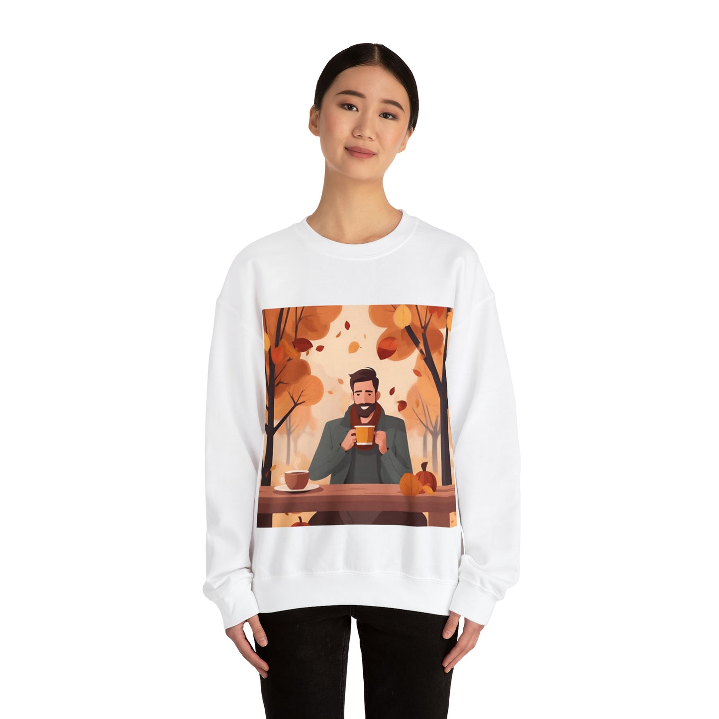 Autumn Coffee Man Unisex Heavy Blend™ Crewneck Sweatshirt