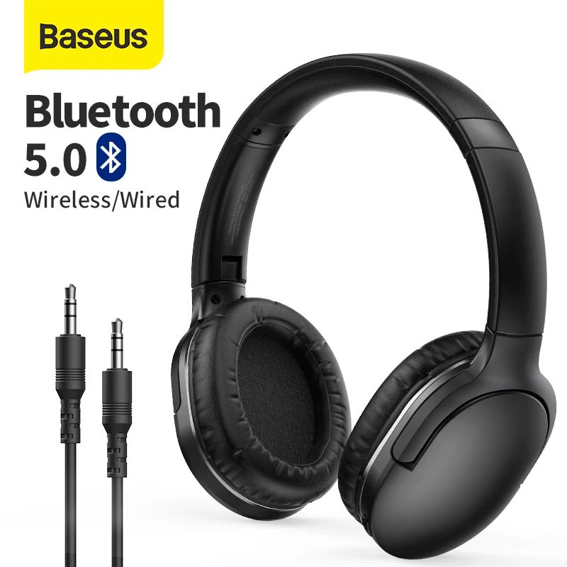 Baseus, Encok D02 Pro, Foldable, Wireless Bluetooth 5.0 Headphones with Mic -