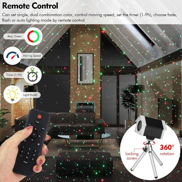 Outdoor Garden Laser Light Projector, Waterproof IP65 with 16 Christmas Patterns and Remote Control