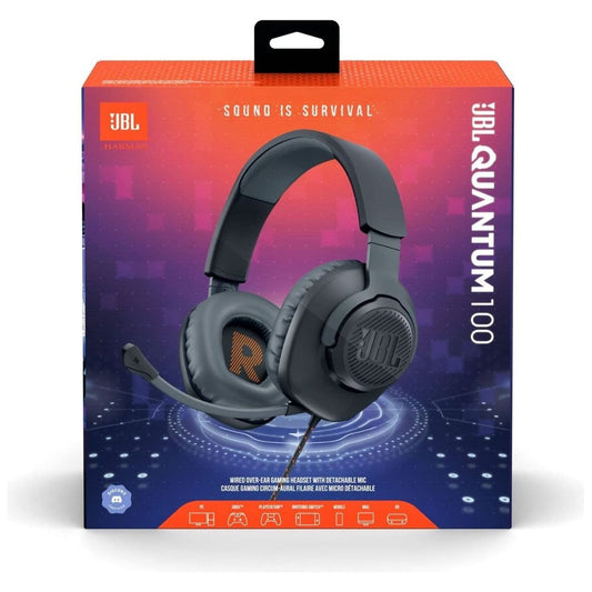 JBL Quantum 100, Gaming-Wired Over-ear Headset, Black