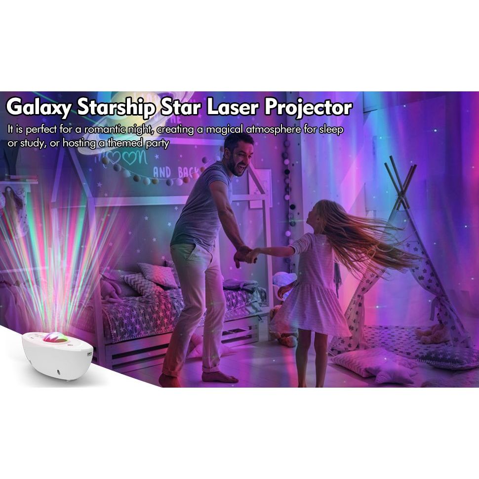 WiFi Galaxy Star Laser Projector with Bluetooth Speaker, Night Lights and White Noise