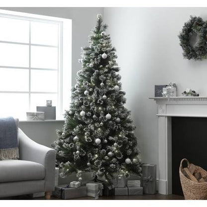 7ft Pre-Lit Snow Tipped Christmas Tree - Green