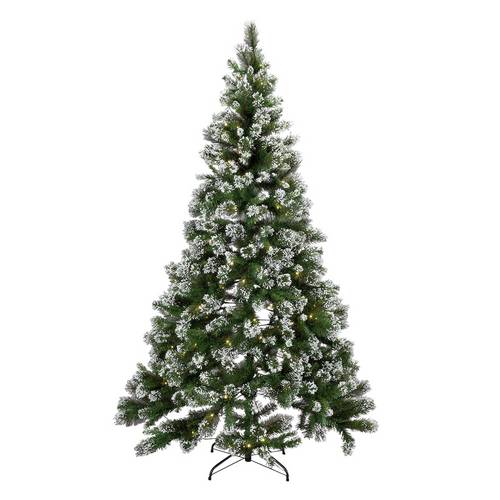 7ft Pre-Lit Snow Tipped Christmas Tree - Green