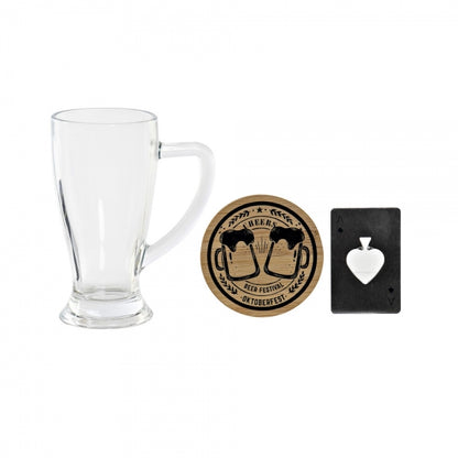 Crystal beer mug with black transparent bamboo DKD